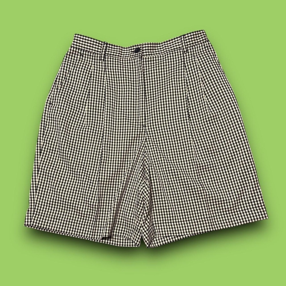 Vintage Gingham Bermuda Shorts Size 6 Petite Cottagecore Western 26” Waist